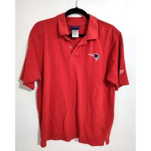 Reebok NFL Play Dry Polo Shirt Men's Red Short Sleeve T-shirt Size S